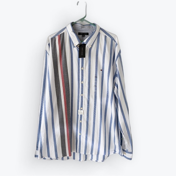 Tommy Hilfiger Other - NWT Tommy Hilfiger Oxford Button Down Shirt Blue Striped XXL
